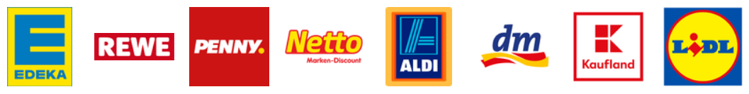 Bonitätsstarke Mieter im deutschen Einzelhandel: EDEKA, REWE, PENNY, Netto, ALDI, dm, Kaufland und Lidl